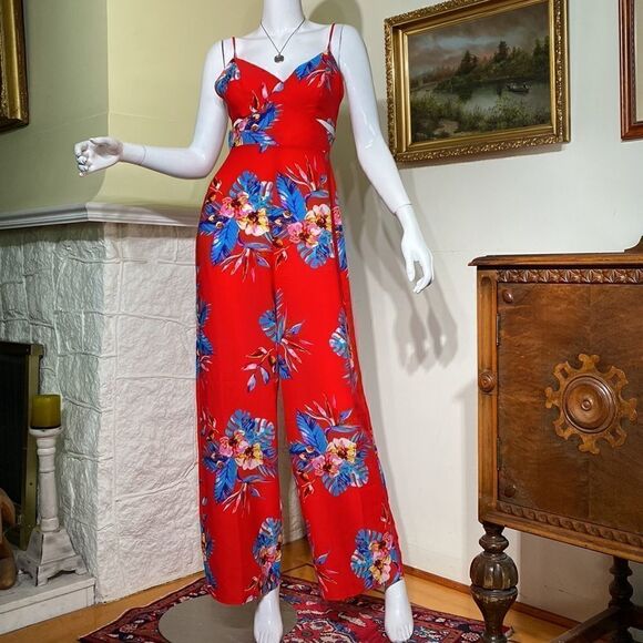 Forever 21 Tropical Print Cutout Jumpsuit - Picture 4 of 12